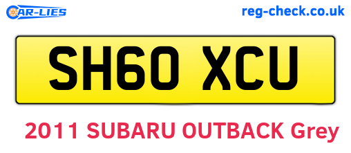SH60XCU are the vehicle registration plates.