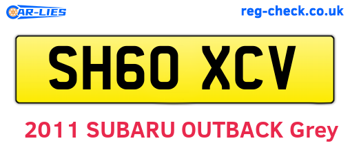 SH60XCV are the vehicle registration plates.