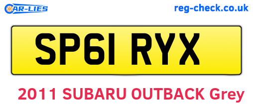 SP61RYX are the vehicle registration plates.