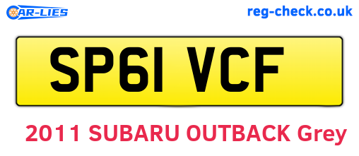 SP61VCF are the vehicle registration plates.