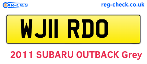 WJ11RDO are the vehicle registration plates.