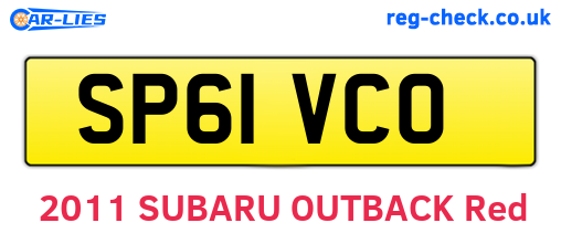 SP61VCO are the vehicle registration plates.