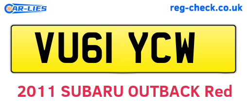VU61YCW are the vehicle registration plates.