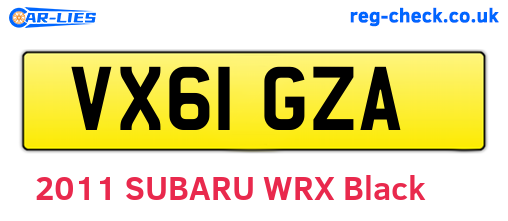 VX61GZA are the vehicle registration plates.