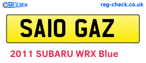 SA10GAZ are the vehicle registration plates.