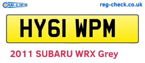 HY61WPM are the vehicle registration plates.