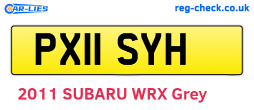 PX11SYH are the vehicle registration plates.