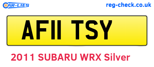 AF11TSY are the vehicle registration plates.
