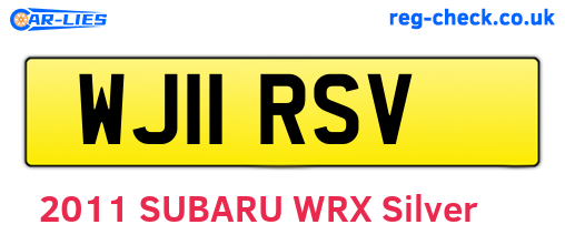 WJ11RSV are the vehicle registration plates.