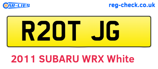 R20TJG are the vehicle registration plates.