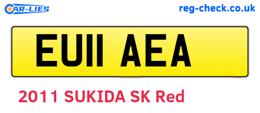 EU11AEA are the vehicle registration plates.