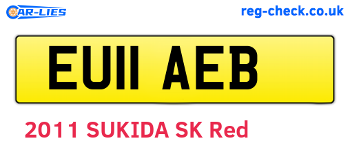EU11AEB are the vehicle registration plates.