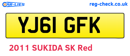 YJ61GFK are the vehicle registration plates.
