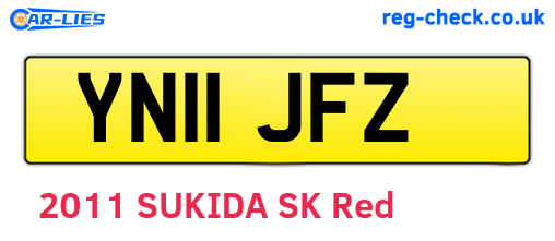 YN11JFZ are the vehicle registration plates.