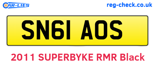 SN61AOS are the vehicle registration plates.