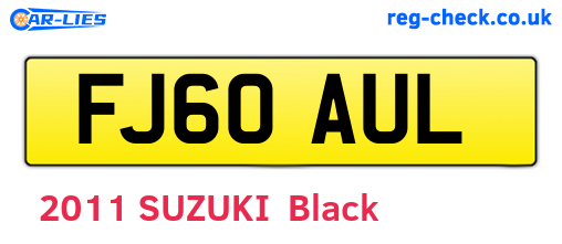 FJ60AUL are the vehicle registration plates.