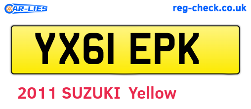 YX61EPK are the vehicle registration plates.