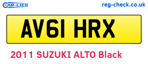 AV61HRX are the vehicle registration plates.