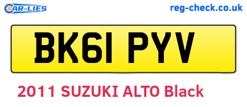 BK61PYV are the vehicle registration plates.