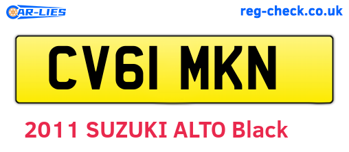CV61MKN are the vehicle registration plates.