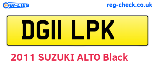 DG11LPK are the vehicle registration plates.