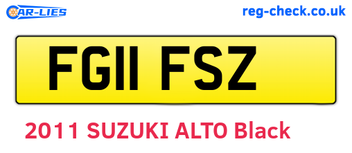 FG11FSZ are the vehicle registration plates.