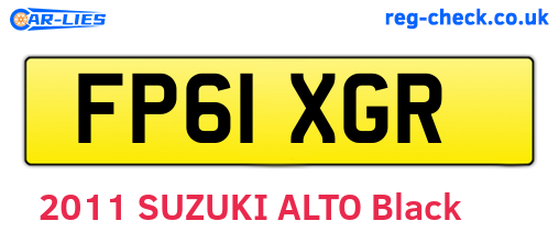 FP61XGR are the vehicle registration plates.