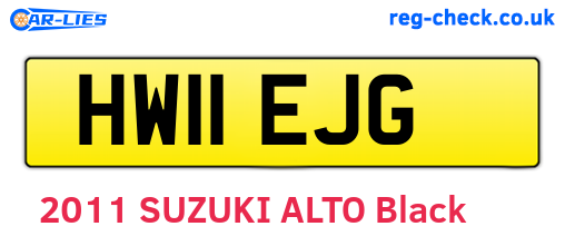 HW11EJG are the vehicle registration plates.