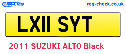 LX11SYT are the vehicle registration plates.