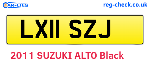 LX11SZJ are the vehicle registration plates.
