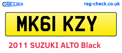 MK61KZY are the vehicle registration plates.