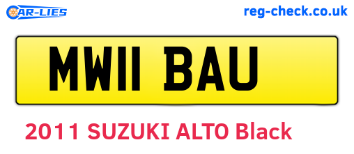 MW11BAU are the vehicle registration plates.