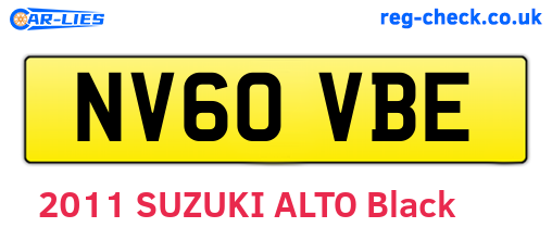 NV60VBE are the vehicle registration plates.