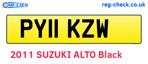 PY11KZW are the vehicle registration plates.