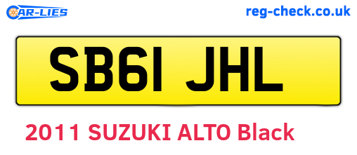 SB61JHL are the vehicle registration plates.