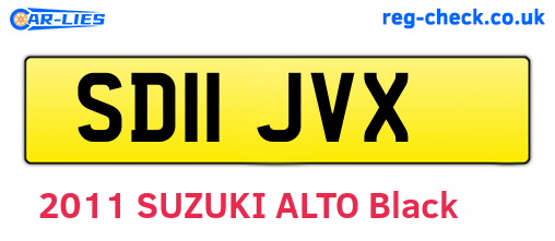 SD11JVX are the vehicle registration plates.