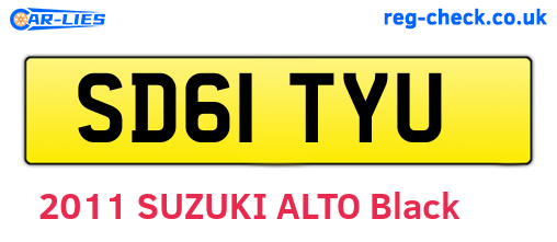 SD61TYU are the vehicle registration plates.