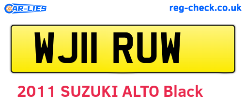 WJ11RUW are the vehicle registration plates.