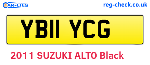 YB11YCG are the vehicle registration plates.