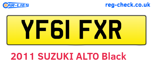 YF61FXR are the vehicle registration plates.