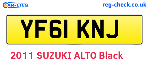 YF61KNJ are the vehicle registration plates.