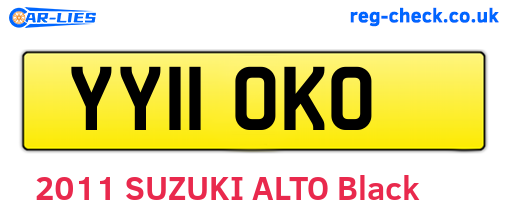 YY11OKO are the vehicle registration plates.