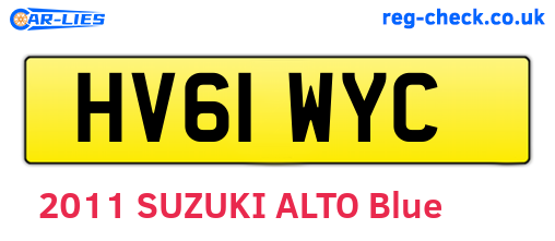 HV61WYC are the vehicle registration plates.