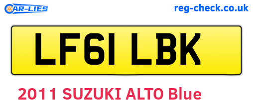 LF61LBK are the vehicle registration plates.
