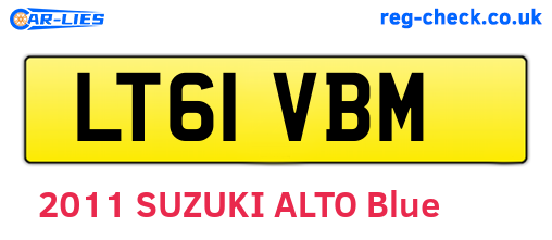 LT61VBM are the vehicle registration plates.