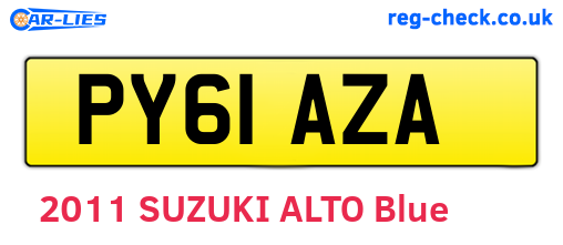 PY61AZA are the vehicle registration plates.