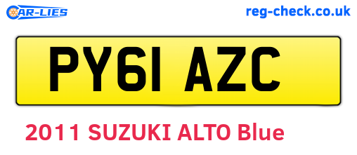 PY61AZC are the vehicle registration plates.