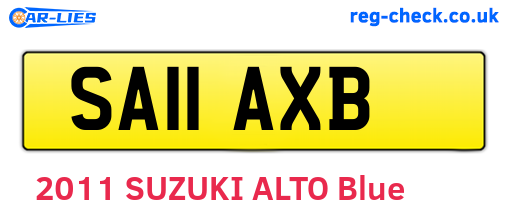 SA11AXB are the vehicle registration plates.