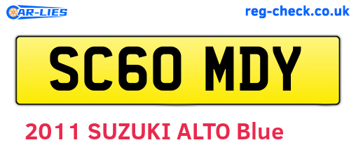 SC60MDY are the vehicle registration plates.