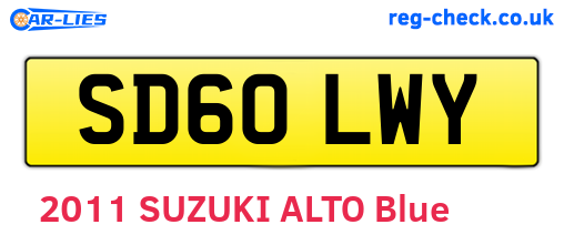 SD60LWY are the vehicle registration plates.